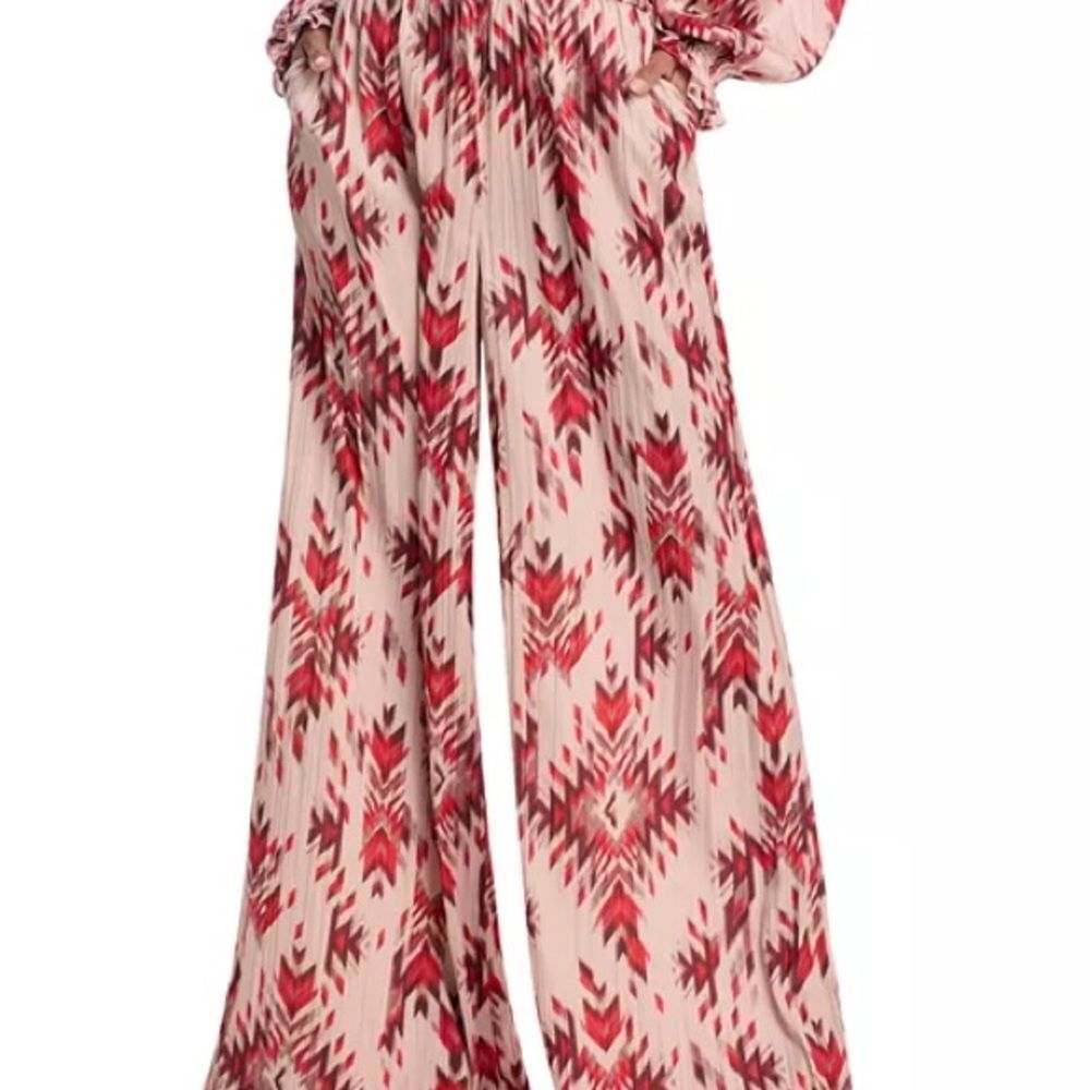 L’Agence Lyra Smocked Waist Wide Leg Pants Size XL